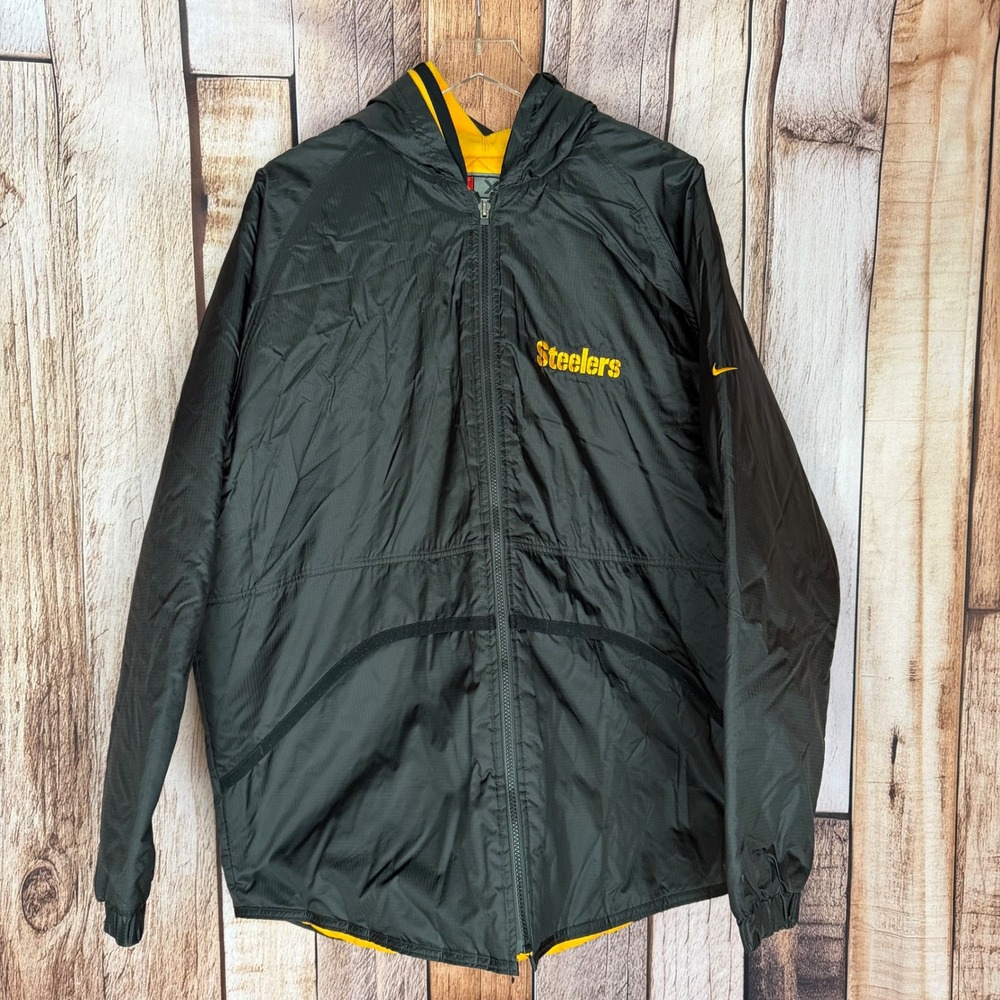 Nike Parka Steelers Full-Zip Hooded Pittsburgh Black‎ Yellow NFL Winter Size XL